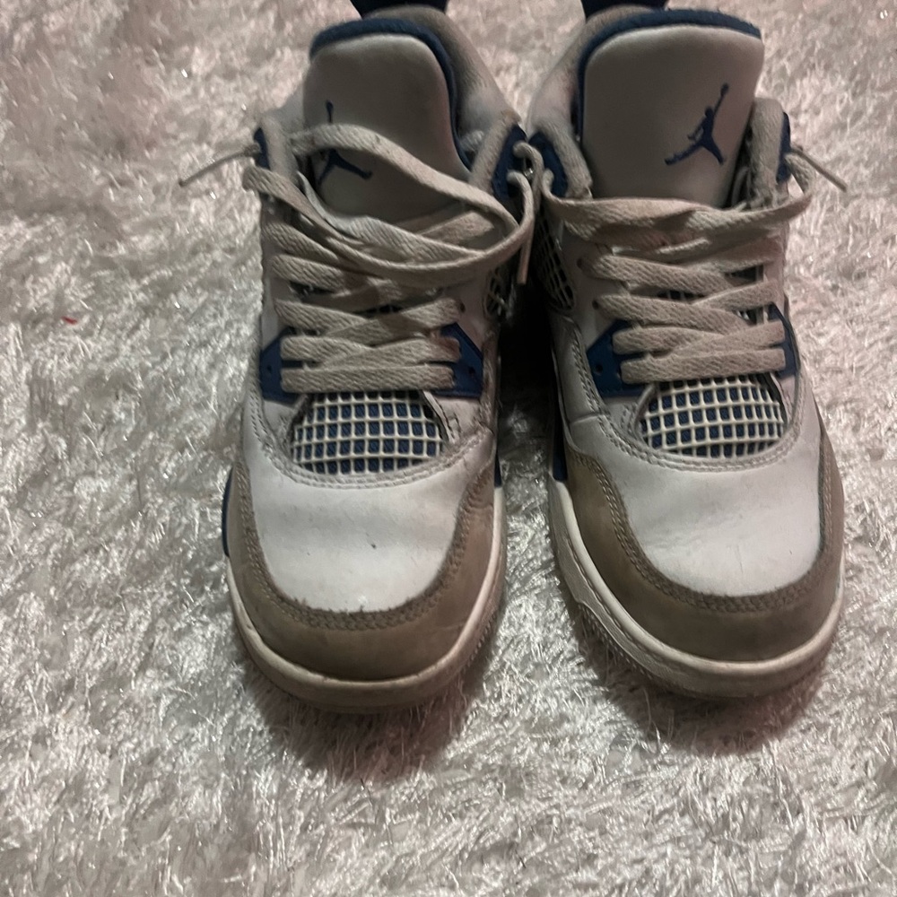 Kids Blue and White Jordan Sneakers